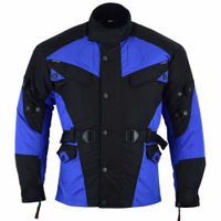 Command attention with the eye-catching design of dark blue Cordura Motorcycle Jacket. Removable quilt lining, wind-resistant layers,& rust-free snap fasteners ensure durability &comfort. Avail free next-day delivery