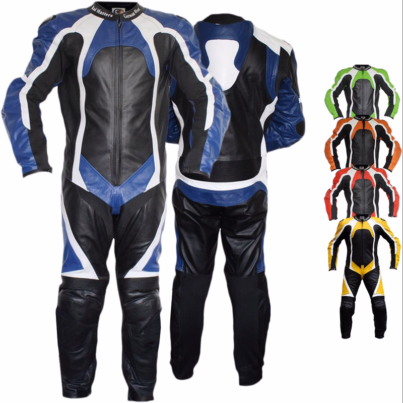 GermanWear™ Motorbike motorcycle leathers 1 one piece suit real Cowhide leather Front & rear view of premium Cowhide Red leather suit by German Wear. Elevate your ride with these Removable protectors, breathable membranes, and vibrant colors. Dominate the road in style