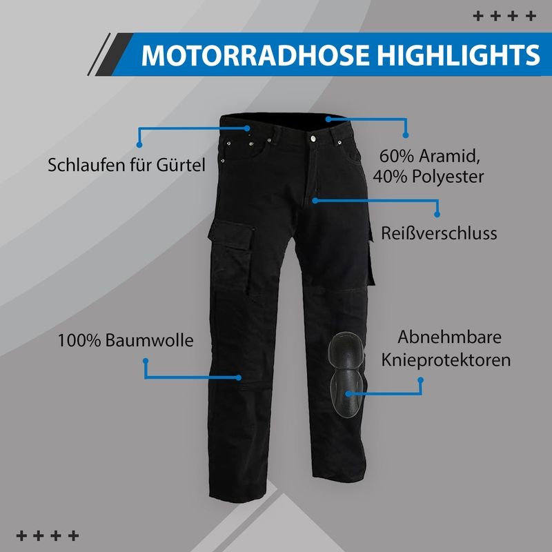 Lespartan Taktische Hose Herren | Wasserdicht & Ripstop | Motorradhose Mit Vielen Taschen