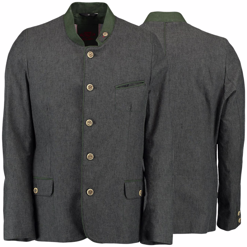 Trachtenjacke Trachtenjanker aus Baumwolle anthrazit