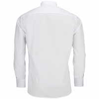 Back view of a traditional Bavarian shirt featuring a classic button closure and pintucks design. Made from 100% cotton, this premium quality garment includes long sleeves and is available for online purchase, representing authentic German clothing.