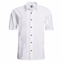 Front View Bavarian Traditional Shirt – Premium White Trachten Shirt with 2x5 Piping, Fashionable Collar, and Casual Elegance – Buy Online Now