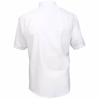 A traditional white shirt in high-quality fabric, detailed with rear pleats and stylish black buttons. Ideal for classic Trachten attire, suitable for both casual and formal settings.