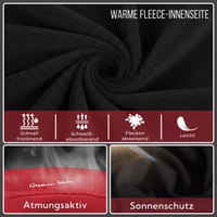 Red men's training jacket with fleece lining inside