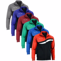 Show all Color Front Show of Men’s Sport Training Red Jacket featuring breathable fabric modern athletic cut and long sleeves with elastic cuffs perfect for running soccer or gym performance shop now