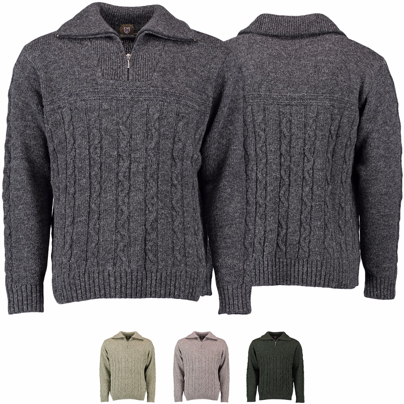 Men Cardigan Hunting Traditional Wool Sweater
