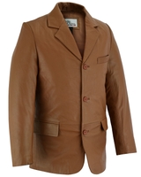Brauner Lederblazer Für Herren - Klassisch Maßgeschneidert