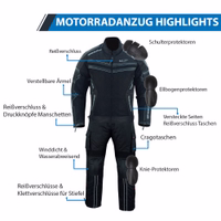 BULLDT Motorrad-Textilanzug für Herren BULLDT Herren Motorrad Textil Schwarz Anzug mit robustem Cordura Material, atmungsaktiven Mesh Panels, CE Schutzprotektoren, reflektierenden Details und sicheren Taschen jetzt bestellen