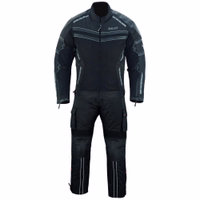 BULLDT Motorrad-Textilanzug für Herren Vorderansicht des BULLDT Herren Motorrad Textil Schwarz Anzugs gefertigt aus Cordura 600D mit Mesh Belüftung, CE geprüften Protektoren und verstellbarer Taille für Fahrer online kaufen