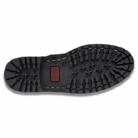 Rückansicht unserer braunen Haferlschuhe mit stilvollem Blockabsatz, seitlicher Schnürung und Ledersohle. Aus 100 % Veloursleder mit kurzem Schaft gefertigt. Online mit Lieferung am selben Tag erhältlich.
