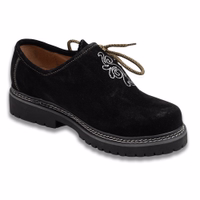 Traditional Bavarian shoes with a short shaft, crafted from the finest genuine leather. Features a block heel and shoelace closure, designed for high quality and durability. The rubber sole provides excellent grip and comfort.