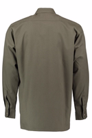 Rückansicht eines traditionellen Jagdhemds Trachtenhemd aus weicher Baumwolle in der Farbe „Tract Green“ mit Knopfmanschetten und Kent-Kragen Bequeme Outdoor-Kleidung für Lederhosen-Outfits Klassisches Hemd im lässigen Stil für Herren Jetzt online kaufen