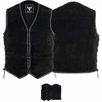 Erobern Sie die Straßen stilvoll mit der BULLDT Wildleder-Bikerweste. Aus echtem Wildleder gefertigt, vereint sie Langlebigkeit mit weichem Tragegefühl. Mit verstellbaren Seitenbändern und mehreren Taschen ist sie die ultimative Wahl für Biker. Jetzt kaufe