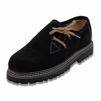 Children's Handmade Leather Shoes – Traditional 100% Suede with Strong Rubber Sole, Side Laced Design, Black, Perfect for Boys & Girls