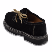 Back View of Bavarian Traditional Black Leather Shoes for Children – Premium Leather, Beautiful Design, Perfect for Carnival, Featuring Durable Rubber Sole for Comfort and Style.