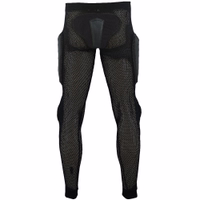 Rückansicht der schwarzen Motorrad-Schutzhose aus robustem, atmungsaktivem Material, mit gepolsterten Hüft- und Oberschenkelschützern – sorgt für Komfort, Halt und Aufprallschutz. Jetzt online kaufen!