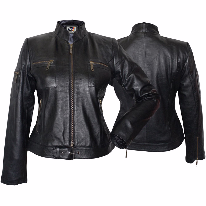 Damen-Lederjacke Trendmode, echte Lederjacke aus schwarzem Lamm-Nappaleder Vorder- und Rückansicht eines hochwertigen schwarzen Blazers aus Lamm-Nappaleder. Komfortabel und langlebig, ideal für den täglichen Gebrauch. Jetzt bestellen – weltweite Rücksendung kostenlos, Lieferung am nächsten Werktag gratis.