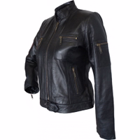 Ultimate premium classic black leather outfit Trend 430J. Add a touch of grace to your look with a lamb Nappa leather blazer. Designed for everyday wear, it features a classic button closure and practical pockets.