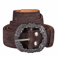 Dunkelbrauner Ledergürtel, handgefertigt in Deutschland aus hochwertigem Rindsleder. Mit traditioneller Metallschnalle für Langlebigkeit und Eleganz, ideal für Jeans, Hosen und traditionelle Trachtenmode.