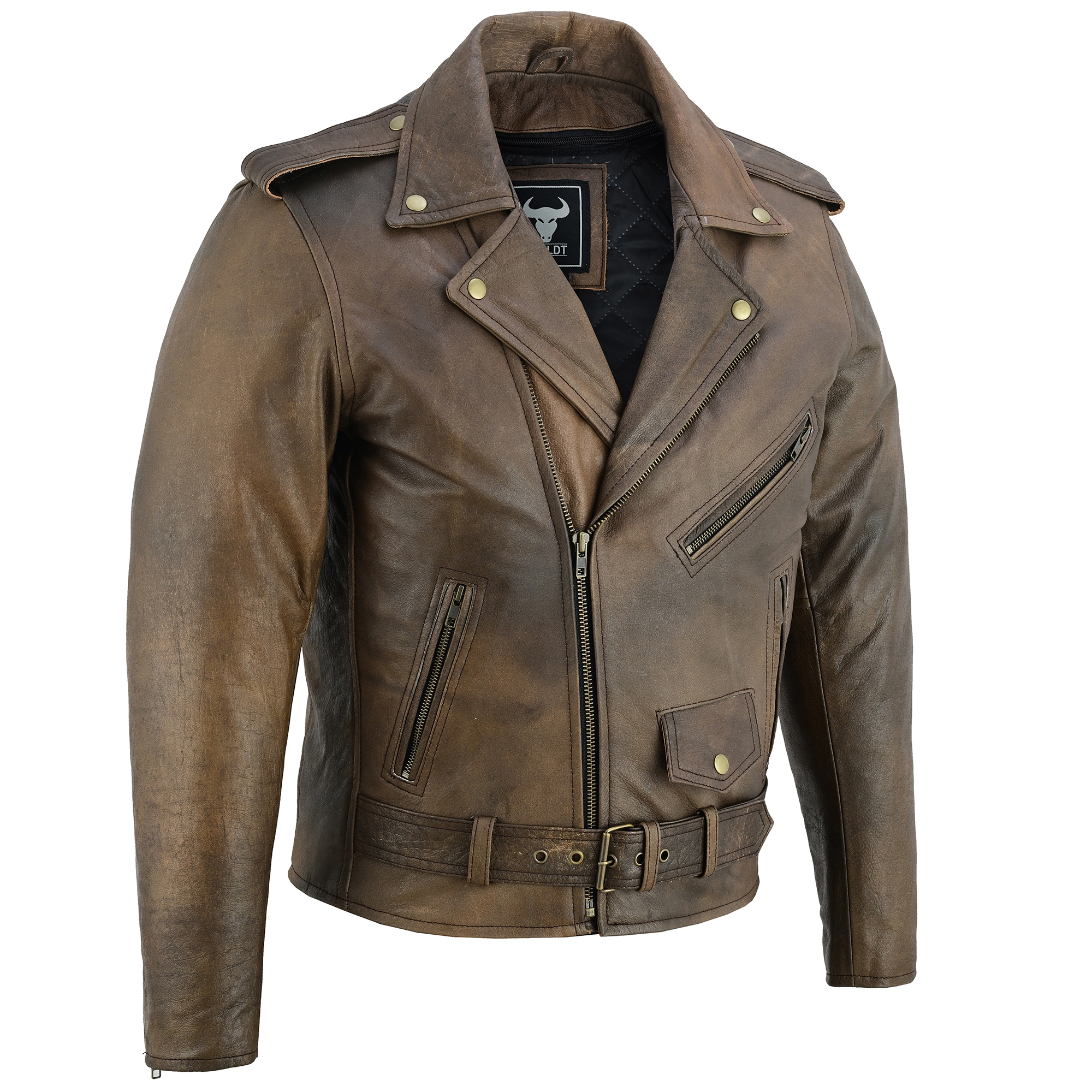 Rocker Lederjacke Chopper Motorrad Lederjacke Herren Leder