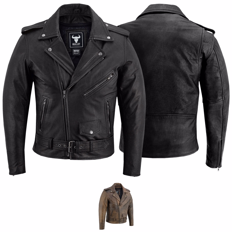 Motorcycle Jacket Rocker Jacket Chopper Leather Jacket Brando Retro Vintage