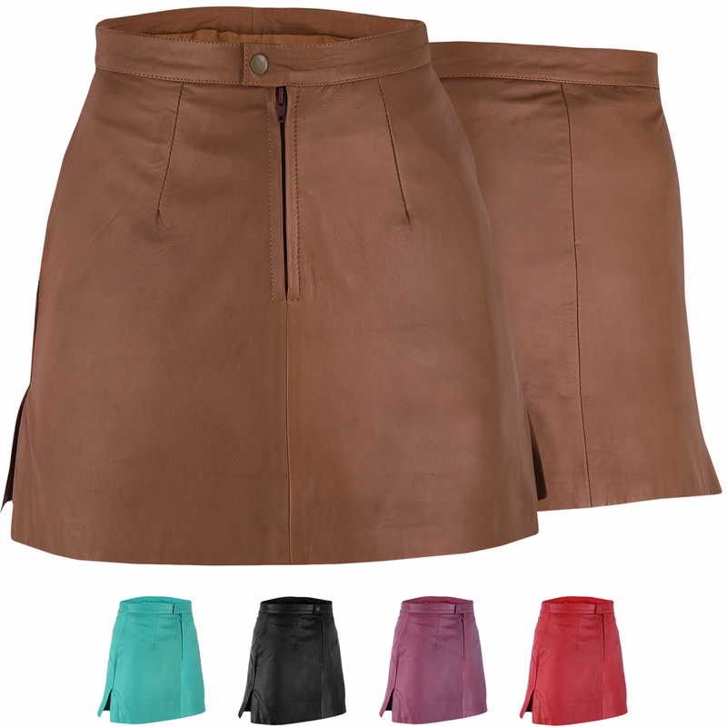 Trendiger Mini Lederrock aus Lammnappa Business Rock echtleder