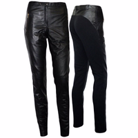 Damen Echtlederhose im Doppelpack – Lamm-Nappaleder, schwarze Lederleggings mit Elasthan für Komfort und Flexibilität, stilvolle und langlebige Lederhosen für Damen