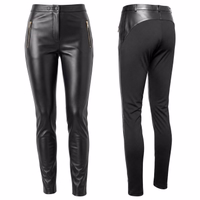 Damen Echtlederhose im Doppelpack – Lamm-Nappaleder, schwarze Lederleggings mit Elasthan für Komfort und Flexibilität, stilvolle und langlebige Lederhosen für Damen