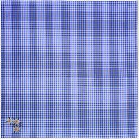 Vorderansicht eines Premium-Bayerischen Schals in Dunkelblau mit klassischem Karomuster und feiner Blumenstickerei. Aus weicher, hochwertiger Baumwolle gefertigt, bietet dieser traditionelle Schal Komfort und Stil – perfekt für Oktoberfest und kulturelle A