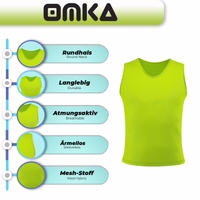 Merkmale der OMKA Trainingssport gelben Leibchen: weicher Mikropolyester, Rundhalsausschnitt, ärmelloses Design und leichtes Air-Mesh für Komfort und Leistung. Jetzt holen.