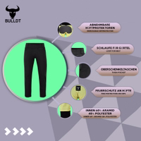 BULLDT Damen Motorrad-Schutzjeans Merkmale der BULLDT Damen Motorradschutzhose Schwarz mit Kevlar Futter, Hüftschutz, Gürtelschlaufe und Oberschenkeltasche speziell entwickelt für Fahrerinnen mit Anspruch Jetzt shoppen