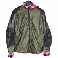 Women motorcycle lumberjack look shirt features an inner view meticulously crafted from three layers of breathable materials: cotton, aramid fiber, and mesh