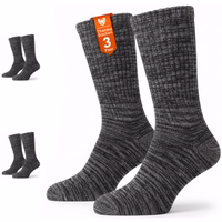 Thermo-Wintersocken im 3er-Pack, atmungsaktiv, bequem, strapazierfähig, grau 3-Paar Thermosocken in einer Verpackung, Text 'Thermosocken 3 Paar' sichtbar