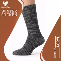 GermanWear label on thermal socks, packaging partially visible, German text readable
