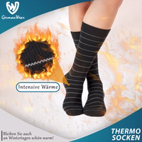 Thermal sock packaging with German text ‘Intensive Wärme’ (Intense warmth) visible