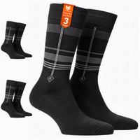 3 pairs of black socks in packaging labeled “Thermo Socks – 3 Pairs”