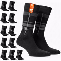 12 pairs of black socks in packaging labeled “Thermo Socks – 12 Pairs”