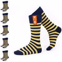  Pack of 6 pairs of colorful striped socks, colorful striped pattern on casual socks