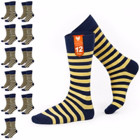  Pack of 12 pairs of colorful striped socks, colorful striped pattern on casual socks