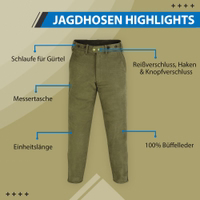 The Traditional Hunting Nubuck Hunting Green Leather Pant crafted in premium buffalo leather with belt loops side storage options and leg zipper offering comfort functionality and durability for adventure buy now