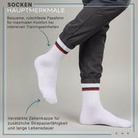 Sport crew socken mit verstärkter zehenkappe, gepolsterter sohle und stabiler verarbeitung