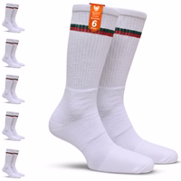 Verpackung mit 6 paar sport crew socken aus baumwolle, gepolstertes design für sportlichen einsatz