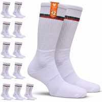 Verpackung mit 12 paar sport crew socken aus baumwolle, gepolstertes design für sportlichen einsatz