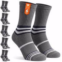 6 pairs of light weight sports socks in one package with text “Winter Socks 6 Pairs” visible