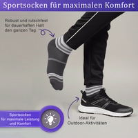 Nahaufnahme einer flach liegenden, leichten Unisex-Sportsocke, die die Frottee-Oberfläche zeigt