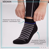  sport-knöchelsocken mit sichtbarem elastischem bund und verstärkter ferse im knöchellangen schnitt