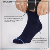  Diabetic sock lying flat, cuff and heel area visible, text visible on the socks