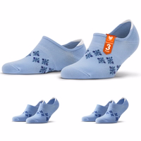 3 pairs of ankle socks in one package, decorative symbols visible on the socks