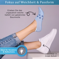 Close-up of an ankle sock, lying flat, heel area visible