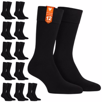 12-Paar schwarze Business-Socken 12-Paar Business-Formalsocken in Verpackung mit deutschem Text „Anzugs Socken 12 Paar